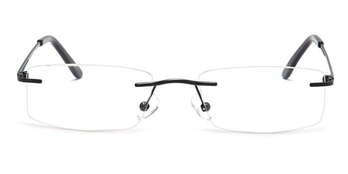 GRAVIATE by Coolwinks E12C4117 Matte Black Rimless Rectangle Eyeglasses for Men and Women-