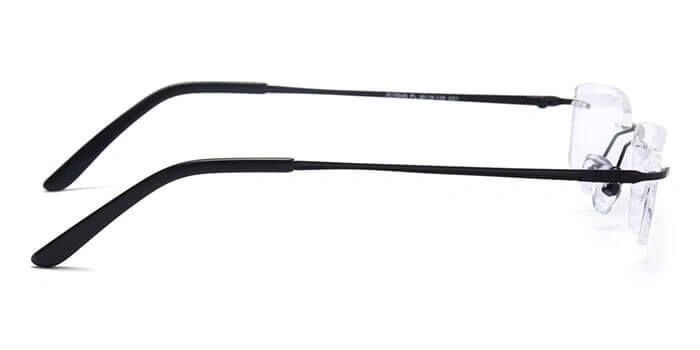 GRAVIATE by Coolwinks E12C4117 Matte Black Rimless Rectangle Eyeglasses for Men and Women-BLACK-2