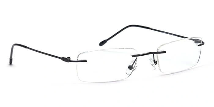 GRAVIATE by Coolwinks E12C4118 Matte Black Rimless Rectangle Eyeglasses for Men and Women-BLACK-1