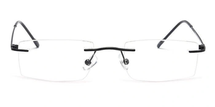 GRAVIATE by Coolwinks E12C4119 Matte Black Rimless Rectangle Eyeglasses for Men and Women-