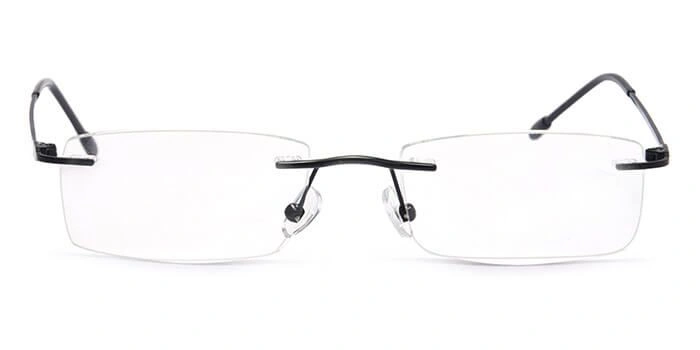 GRAVIATE by Coolwinks E12C4121 Matte Black Rimless Rectangle Eyeglasses for Men and Women-