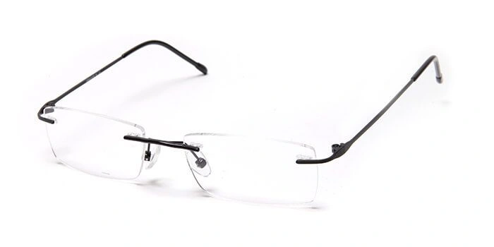 GRAVIATE by Coolwinks E12C4121 Matte Black Rimless Rectangle Eyeglasses for Men and Women-BLACK-1