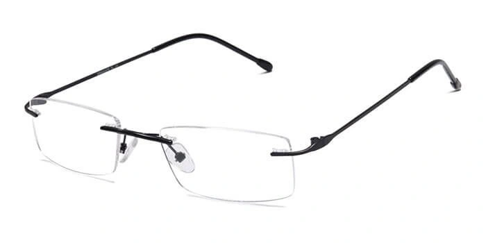 GRAVIATE by Coolwinks E12C4123 Matte Black Rimless Rectangle Eyeglasses for Men and Women-BLACK-1