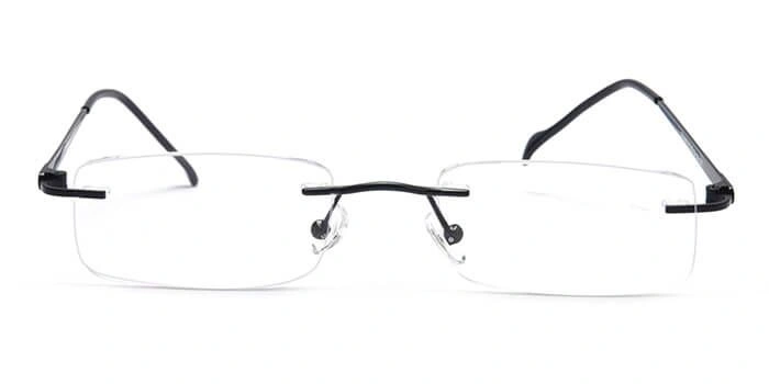 GRAVIATE by Coolwinks E12C4124 Matte Black Rimless Rectangle Eyeglasses for Men and Women-