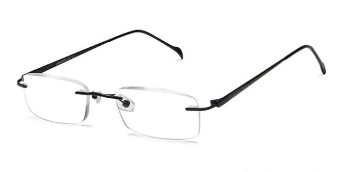 GRAVIATE by Coolwinks E12C4124 Matte Black Rimless Rectangle Eyeglasses for Men and Women-BLACK-1