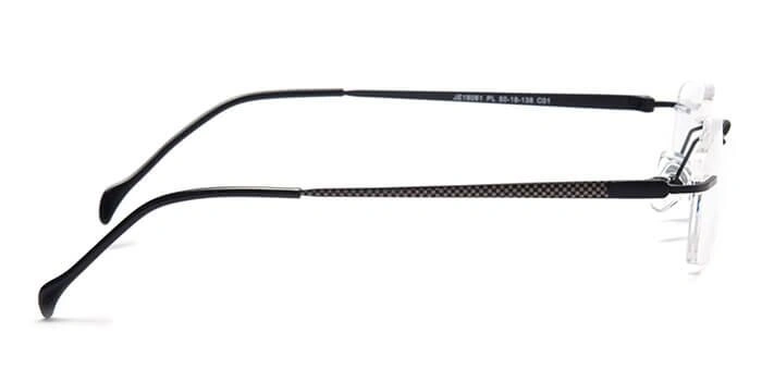 GRAVIATE by Coolwinks E12C4124 Matte Black Rimless Rectangle Eyeglasses for Men and Women-BLACK-2