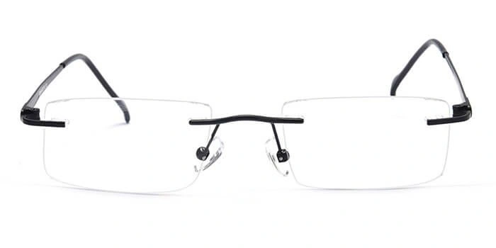 GRAVIATE by Coolwinks E12C4125 Matte Black Rimless Rectangle Eyeglasses for Men and Women-