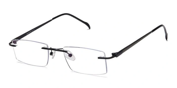 GRAVIATE by Coolwinks E12C4125 Matte Black Rimless Rectangle Eyeglasses for Men and Women-BLACK-1