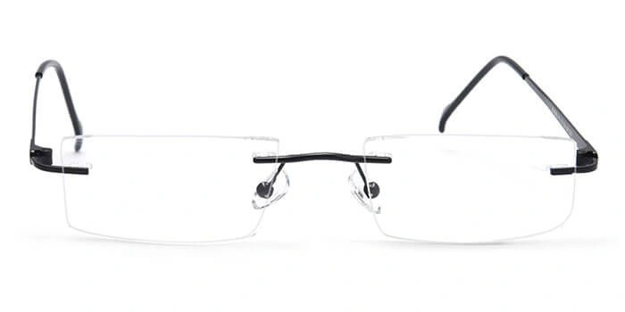 GRAVIATE by Coolwinks E12C4126 Matte Black Rimless Rectangle Eyeglasses for Men and Women-