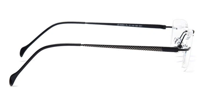 GRAVIATE by Coolwinks E12C4126 Matte Black Rimless Rectangle Eyeglasses for Men and Women-BLACK-2