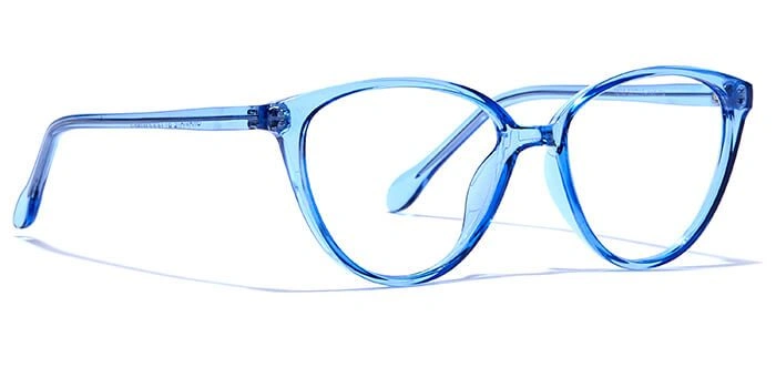 GRAVIATE by Coolwinks E20A6472 Glossy Blue Full Frame Cateye Eyeglasses for Women-BLUE-2