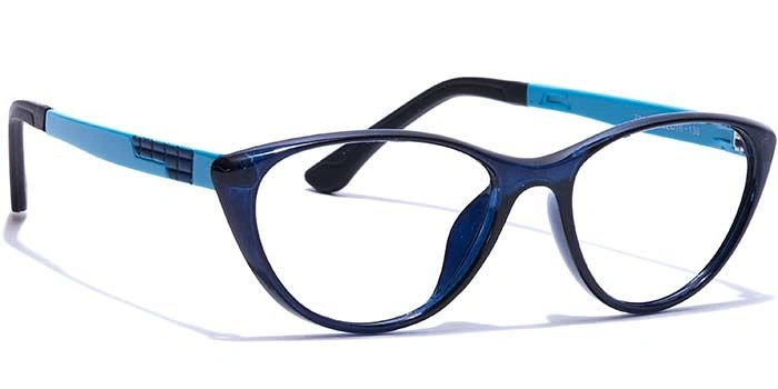 GRAVIATE by Coolwinks E20A7655 Glossy Blue Full Frame Cateye Eyeglasses for Women-BLUE-2