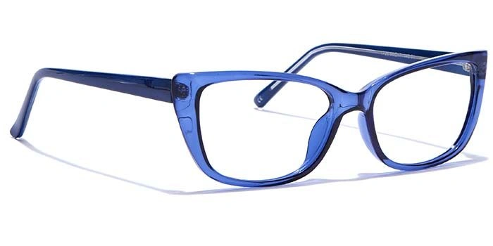 GRAVIATE by Coolwinks E20B7490 Glossy Blue Full Frame Cateye Eyeglasses for Women-BLUE-2