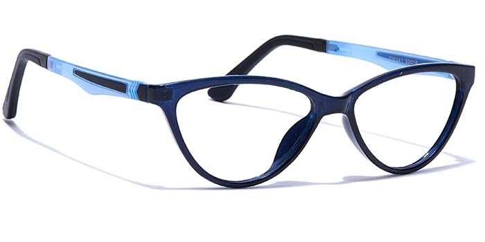 GRAVIATE by Coolwinks E20C7656 Glossy Blue Full Frame Cateye Eyeglasses for Women-BLUE-2