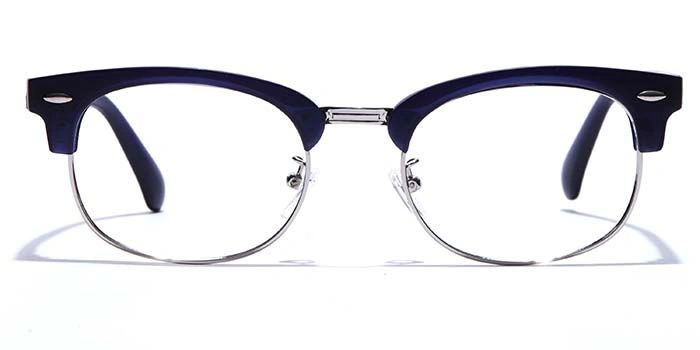 GRAVIATE by Coolwinks E20B7488 Matte Blue Full Frame Clubmaster Computer Eyeglasses for Men and Women-