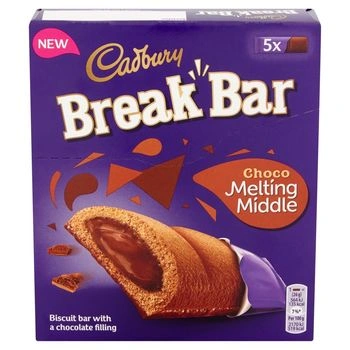 Cadbury Break Bar Choco Melting Middles Chocolate Filling Biscuit, 5 X 26g, 130g-