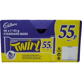 Cadbury Twirl Chocolate Case of 48 x 43 Gram Bars-