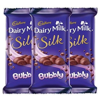 Cadbury Dairy Milk Silk Chocolate Bar, Bubbly, 120g (Pack of 3)-