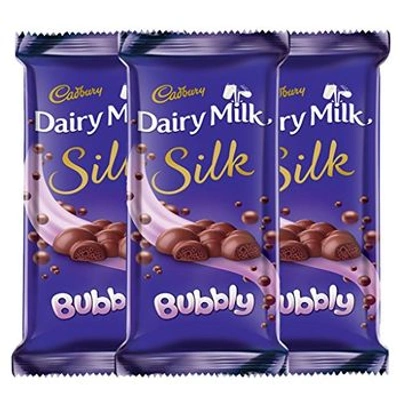 Cadbury Dairy Milk Silk Chocolate Bar, Bubbly, 120g (Pack of 3)