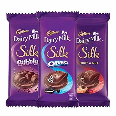 Cadbury Dairy Milk Silk Large Chocolates Combo (1 x Silk Oreo 130g, 1 x Silk Bubbly 120g and 1 x Silk Fruit and Nut 137g)