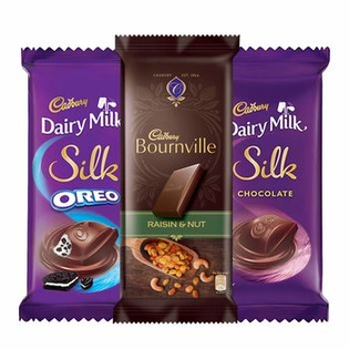 Cadbury Chocolates Combo (2 x Silk Plain 60g, 2 x Silk Oreo 60g and 2 x bournville Raisin Nut 80g)