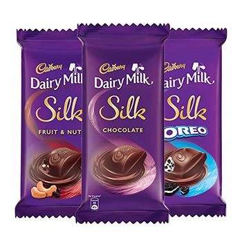 Cadbury Dairy Milk Silk Small Chocolates Combo (2 x Silk Plain 60g, 2 x Silk Oreo 60g and 2 x Silk Fruit and Nut 55g)-