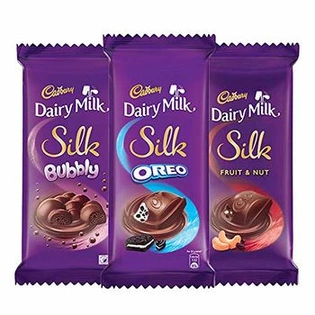 Cadbury Dairy Milk Silk Large Chocolates Combo (2 x Silk Oreo 130g and 2 x Silk Bubbly 120g and 2 x Silk Fruit and Nut 137g)