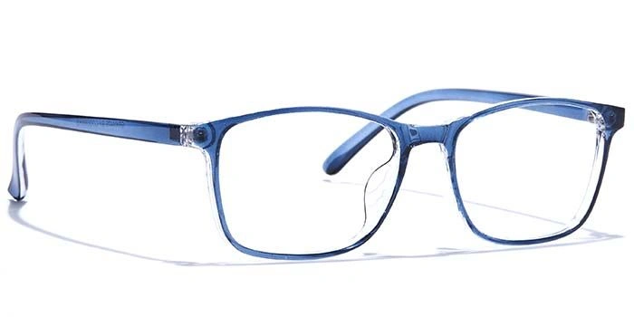 GRAVIATE by Coolwinks E20C7600 Glossy Blue Full Frame Retro Square Eyeglasses for Men and Women-BLUE-2