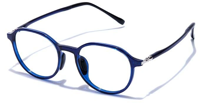 GRAVIATE by Coolwinks E20A7467 Glossy Blue Full Frame Round Eyeglasses for Men and Women-BLUE-1