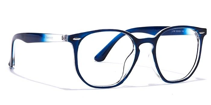 GRAVIATE by Coolwinks E20C6942 Glossy Blue Full Frame Round Eyeglasses for Men and Women-BLUE-2