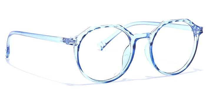 GRAVIATE by Coolwinks E20C7311 Glossy Blue Full Frame Round Eyeglasses for Men and Women-BLUE-2