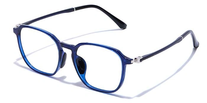 GRAVIATE by Coolwinks E20C7474 Glossy Blue Full Frame Round Eyeglasses for Men and Women-BLUE-1