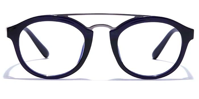 GRAVIATE by Coolwinks E20C7549 Glossy Blue Full Frame Round Eyeglasses for Men and Women-