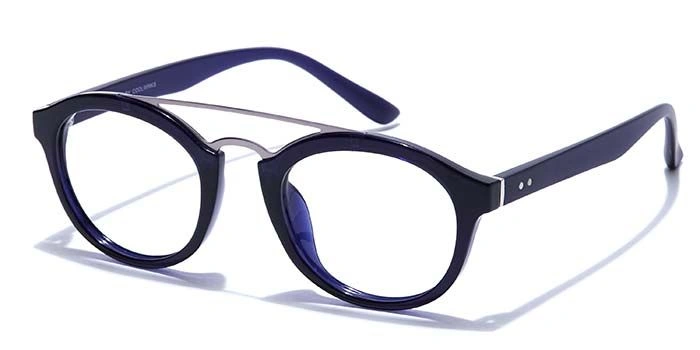 GRAVIATE by Coolwinks E20C7549 Glossy Blue Full Frame Round Eyeglasses for Men and Women-BLUE-1