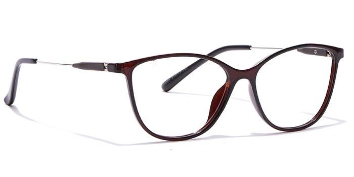 GRAVIATE by Coolwinks E15C7097 Glossy Brown Full Frame Cateye Eyeglasses for Women-BROWN-2