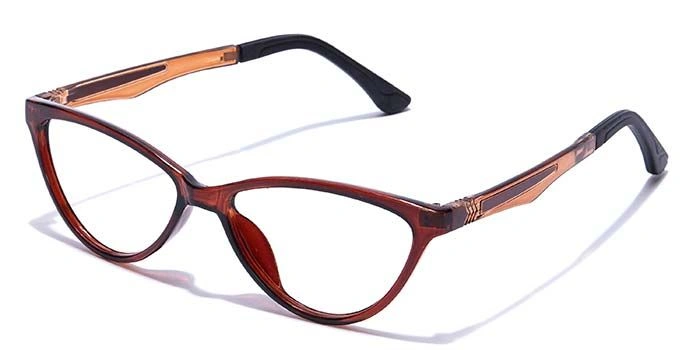 GRAVIATE by Coolwinks E15C7658 Glossy Brown Full Frame Cateye Eyeglasses for Women-BROWN-1