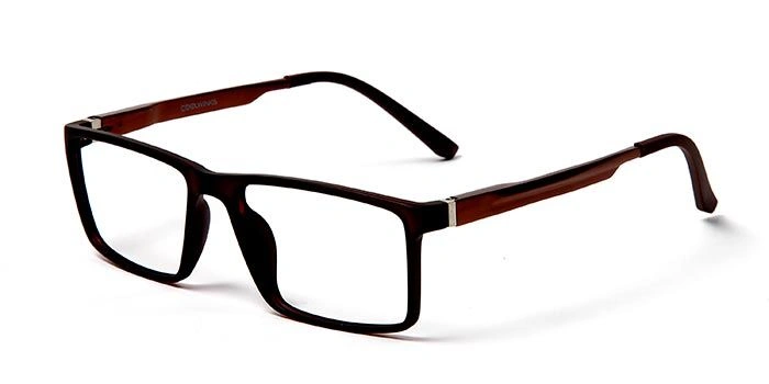 GRAVIATE by Coolwinks E12A5664 Matte Brown Full Frame Rectangle Eyeglasses for Men and Women-BROWN-1