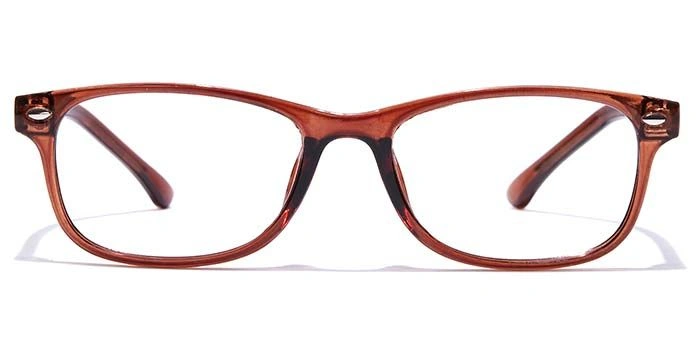 GRAVIATE by Coolwinks E15A7431 Glossy Brown Full Frame Rectangle Eyeglasses for Men and Women-