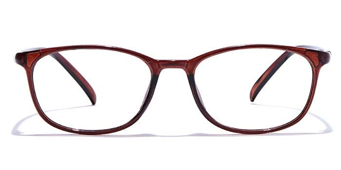 GRAVIATE by Coolwinks E15A7553 Glossy Brown Full Frame Rectangle Eyeglasses for Men and Women-