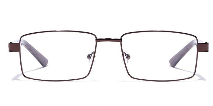 GRAVIATE by Coolwinks E15B7171 Glossy Brown Full Frame Rectangle Eyeglasses for Men and Women-