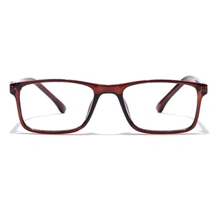 GRAVIATE by Coolwinks E15B7423 Glossy Brown Full Frame Rectangle Eyeglasses for Men and Women