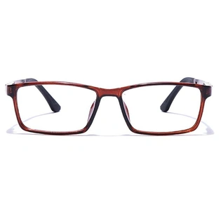 GRAVIATE by Coolwinks E15B7637 Glossy Brown Full Frame Rectangle Eyeglasses for Men and Women