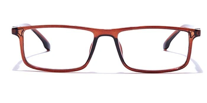 GRAVIATE by Coolwinks E15B7695 Glossy Brown Full Frame Rectangle Eyeglasses for Men and Women-