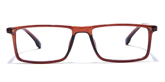 GRAVIATE by Coolwinks E15B7697 Glossy Brown Full Frame Rectangle Eyeglasses for Men and Women-