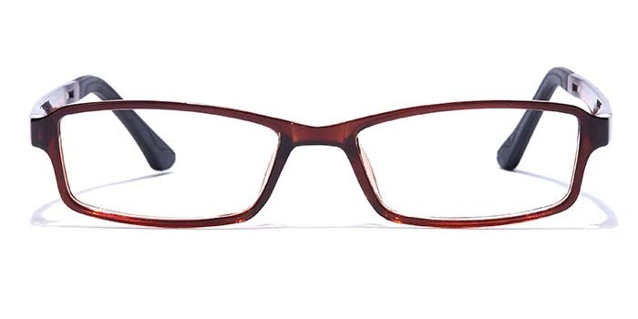 GRAVIATE by Coolwinks E15C7631 Glossy Brown Full Frame Rectangle Eyeglasses for Men and Women-