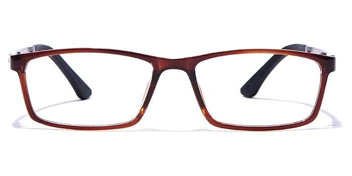 GRAVIATE by Coolwinks E15C7667 Glossy Brown Full Frame Rectangle Eyeglasses for Men and Women-