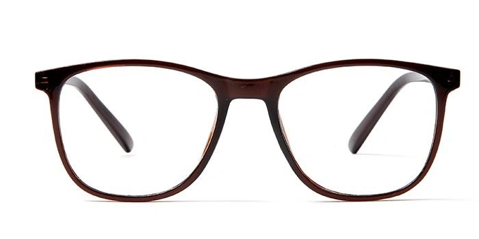 GRAVIATE by Coolwinks E15A5637 Glossy Brown Full Frame Retro Square Eyeglasses for Men and Women-