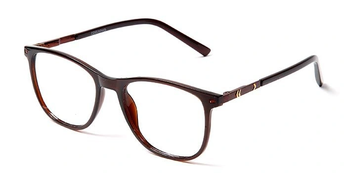 GRAVIATE by Coolwinks E15A5637 Glossy Brown Full Frame Retro Square Eyeglasses for Men and Women-BROWN-1