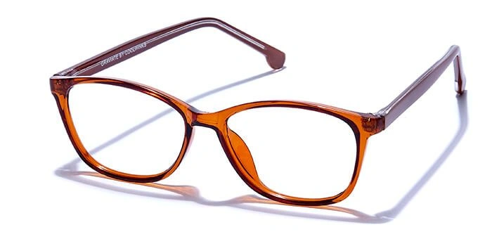 GRAVIATE by Coolwinks E15A6465 Glossy Brown Full Frame Retro Square Eyeglasses for Men and Women-BROWN-1