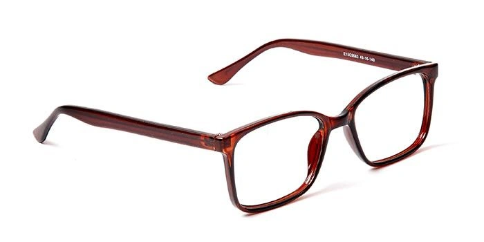 GRAVIATE by Coolwinks E15C5683 Glossy Brown Full Frame Retro Square Eyeglasses for Men and Women-BROWN-2